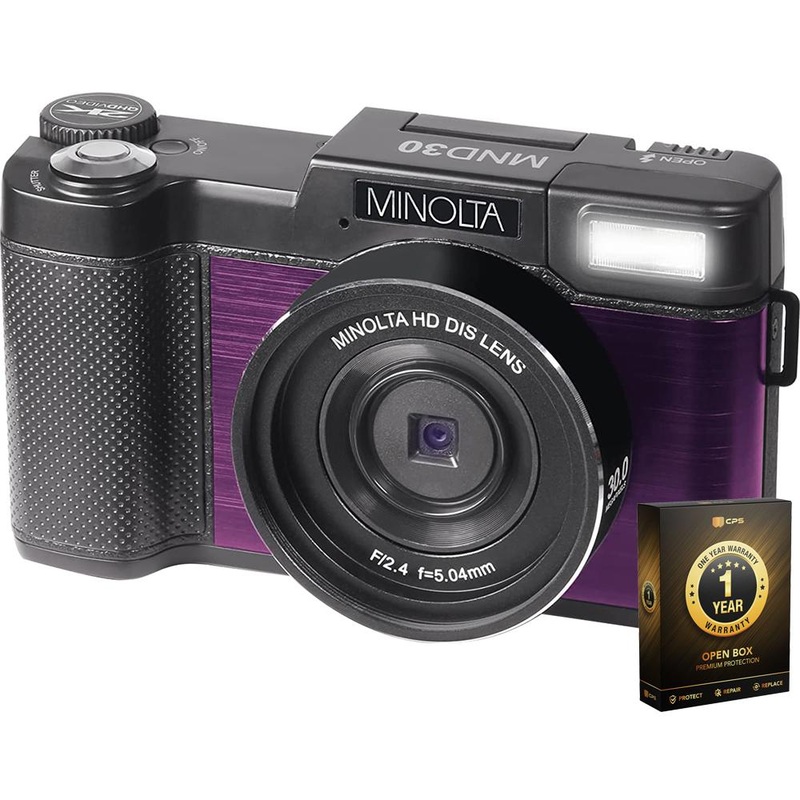 Minolta 30 MP 2.7K Ultra HD 4X Zoom Digital Camera (Open Box) + 1 Year Warranty