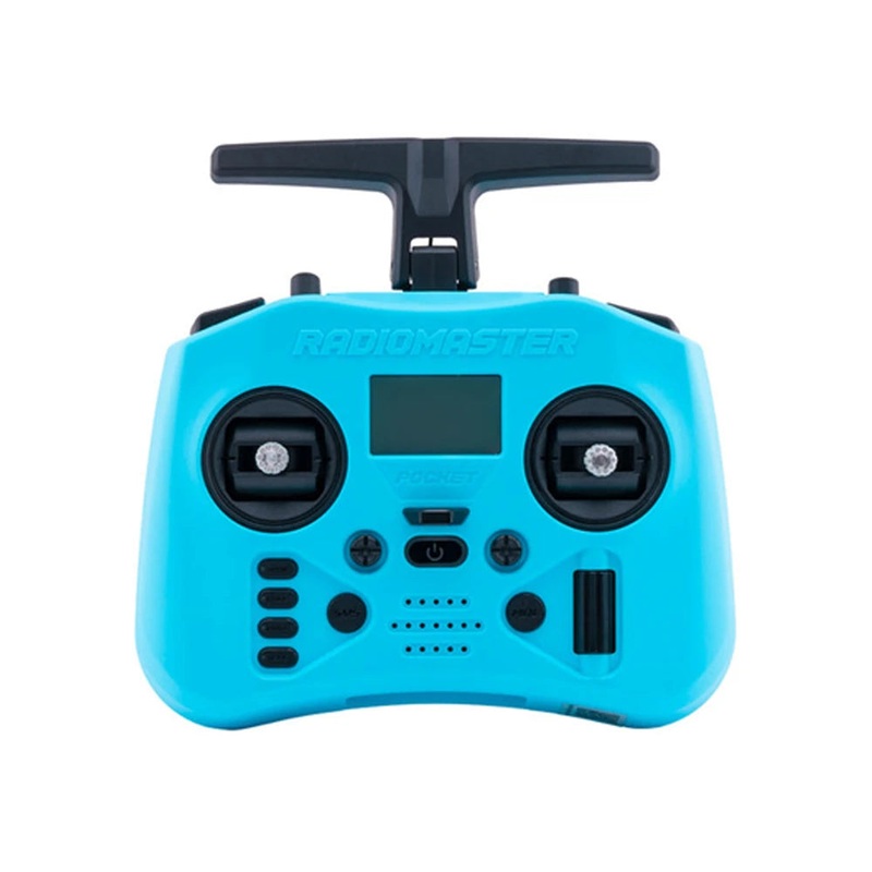 Radiomaster Pocket Crush 2.4GHz 16CH ELRS Radio Controller Hall Gimbals EdgeTX System Radio Controller Built-in LED Lights Transmitter for FPV RC Racer Drone Blue