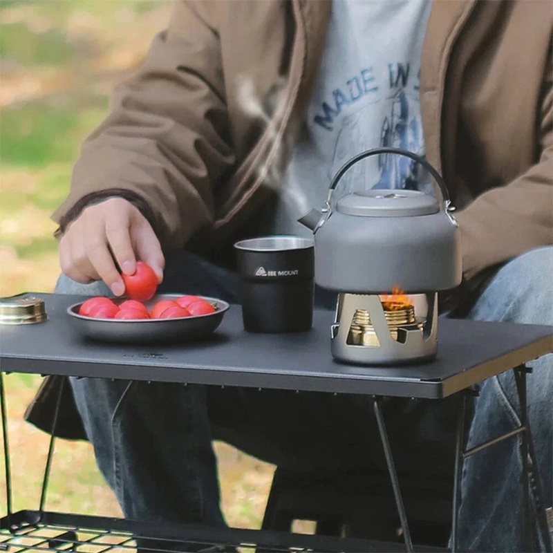 IPRee Portable Mini Alcohol Stove Burner Adjustable Firepower Gasoline Stove Aluminum Alloy Bracket Ultralight Brass Camping Stoves Grey