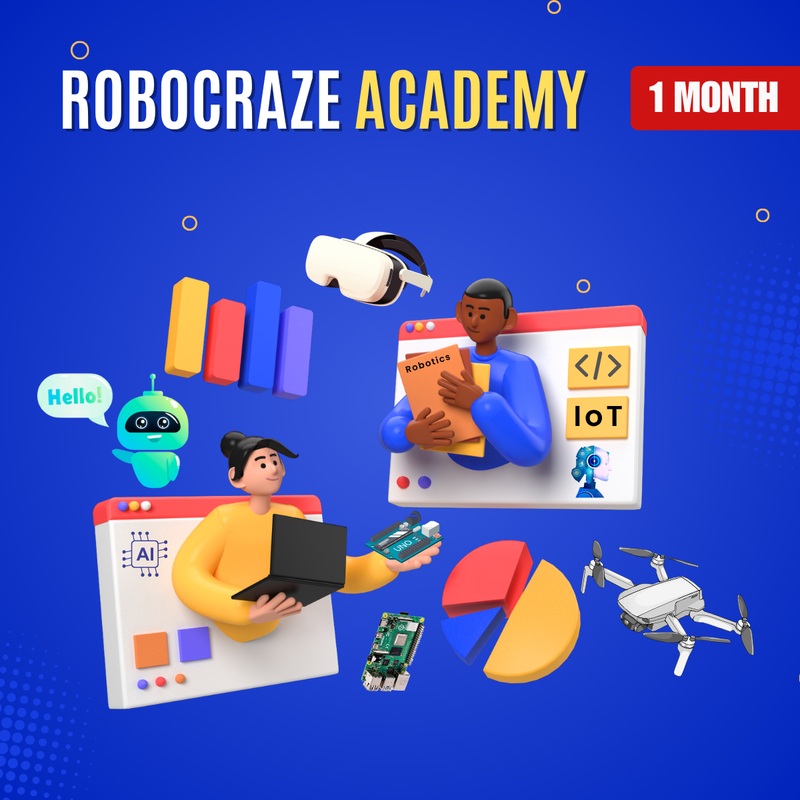 Robocraze Academy Certified Robotics & IoT Courses (1 MONTH TRIAL PACK)