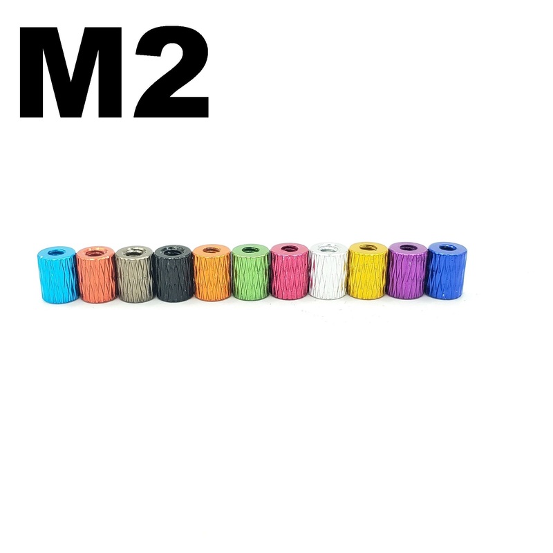 5MM THREADED M2 ANODIZED STACK SPACER (5 Pcs.) Pink