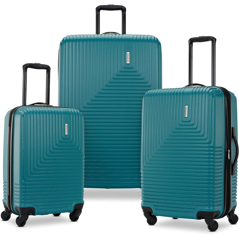American Tourister Groove Expandable Spinner Suitcase Set 20", 24", 28" - Teal none