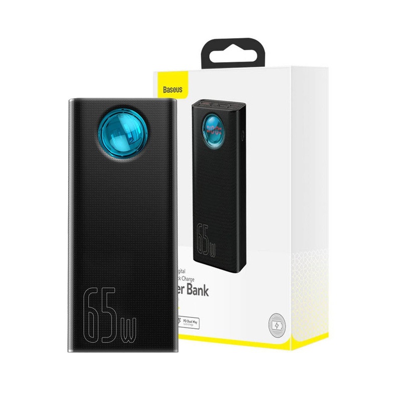 Baseus Amblight Digital Display Fast Charge Power Bank 30000mAh 65W QC3.0 White