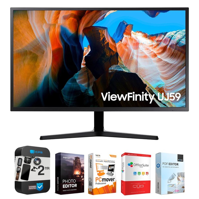 Samsung 32" ViewFinity UJ590 UHD Monitor Dark Gray/Blue + 1 Year Protection Pack