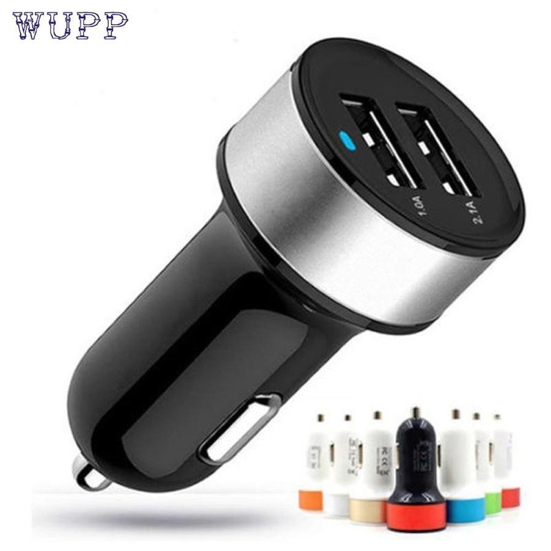 USB Car Charger 2 Port Blue