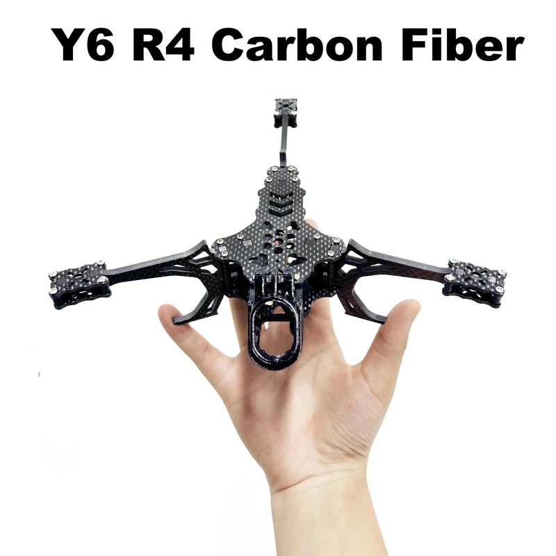 Y6R4 4" Carbon Fiber FPV Drone Frame Kit - 195mm Racing Freestyle Y6 R4 Carbon Fiber