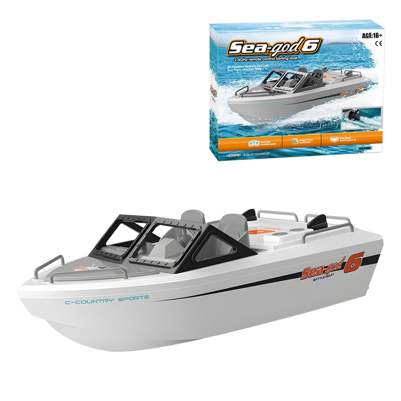 1/12 Scale 2.4G 8KM/H RC Karting Boat Model RTR Version White