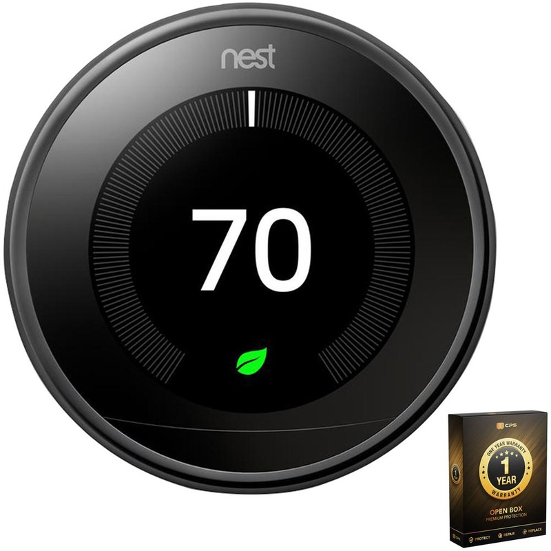 Google Nest Nest Learning 3rd Gen Smart Thermostat, Mirror Black (Open Box) +1 Year Warranty