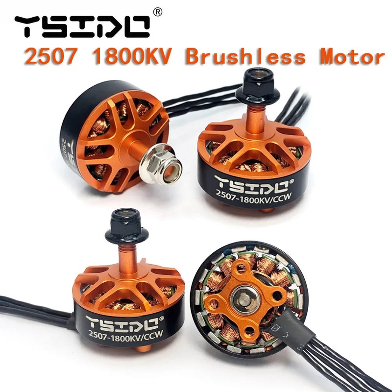 YSIDO 2507 1800KV 3-6S Brushless Motor for RC GEPRC 5Inch 250 220 Drone Eachine Tyro129 Darwin129 FPV Racing Multirotor Parts 2507 2-Pairs