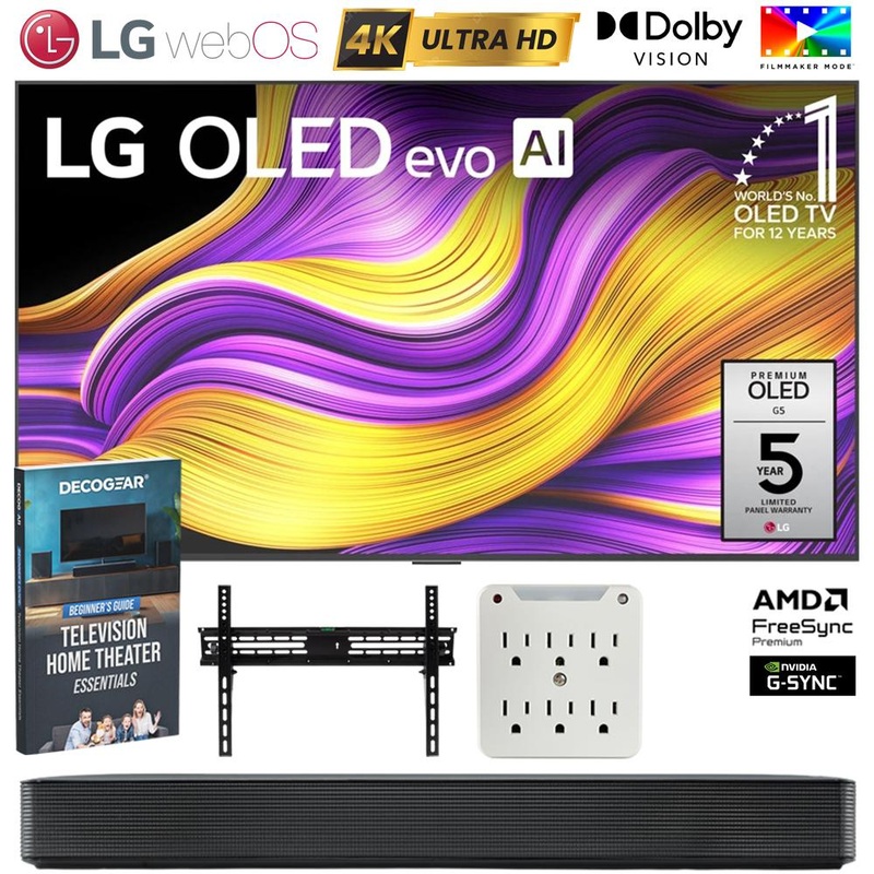 LG 65" G5 OLED evo 4K UHD Smart TV w/ One Wall Design (2025) +SKM1 Soundbar Bundle