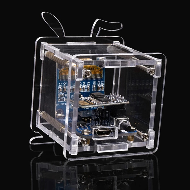 0.96 Inch ESP8266 Mini Weather Forecast Clock OLED Display Electronic Clock Diy Kit Support 2.4G Wifi Network With Case Fun Diy Soldering Loose Parts Transparent