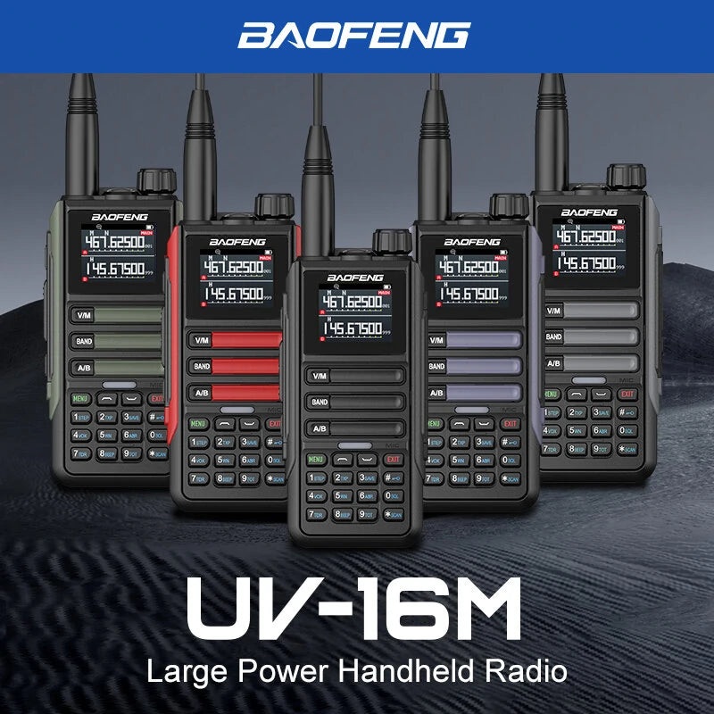 Baofeng UV16M Walkie Talkie AM FM Multi-band Long Range Powerful Two Way Radio 999 CH Wirless Copy Frequency Waterproof Transceiver NOAA Weather Walkie Talkie Green