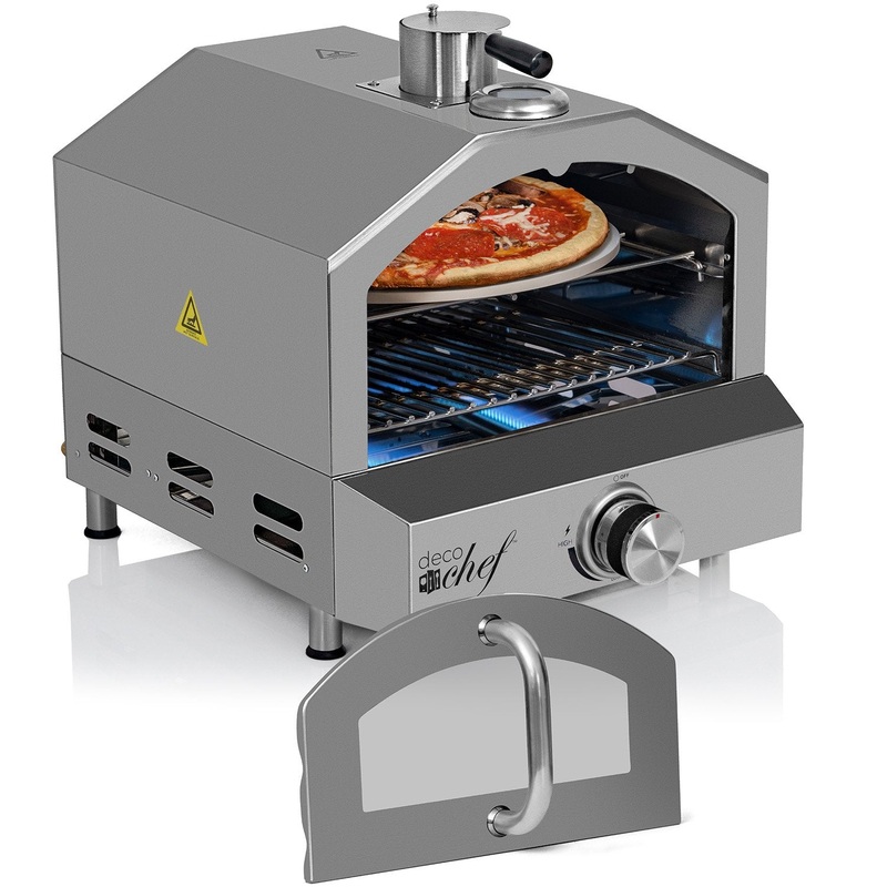 Deco Chef 2-in-1 Propane Gas Pizza Oven & Grill, Portable, with Pizza Stone, Peel, Rack none