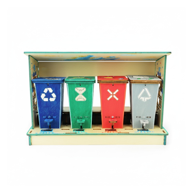 Pludo DIY Trash Sorter STEM Kit Recycling and Waste Management Learning Kit for Mont-2 | Ages 35