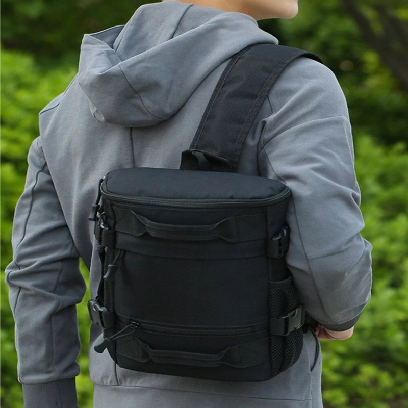 IPRee Tactical Camping Chest Bag Outdoor Hiking Trekking Fishing Cycling Pack Portable Travel Sports Luggage Rucksack Fanny Pack Brown
