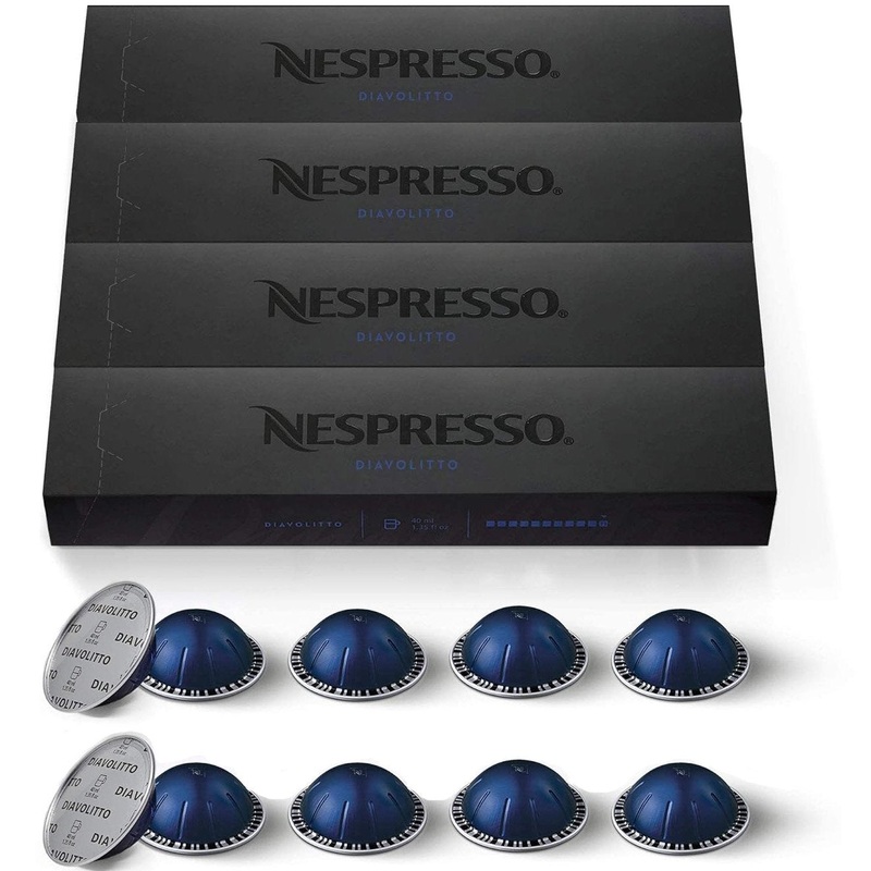 Nespresso Vertuo Diavolitto Ristretto/Espresso Capsules, 40-Pack