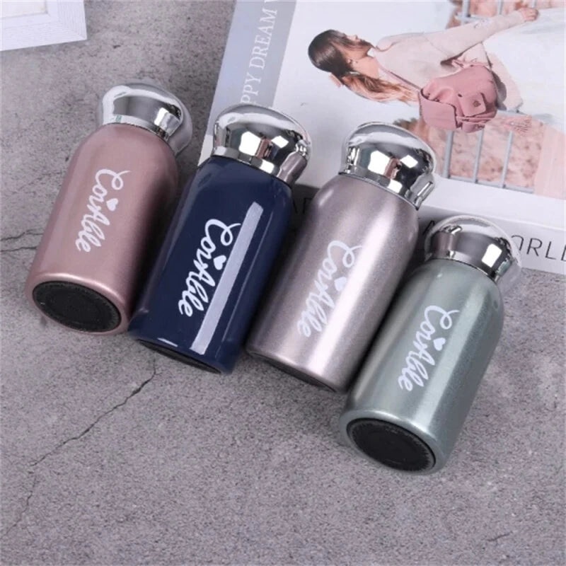 220ml Pocket Stainless Steel Vacuum Flask Small Thermos For Coffee Mug Water Bottle Tumbler Portable Tea Bottles Green