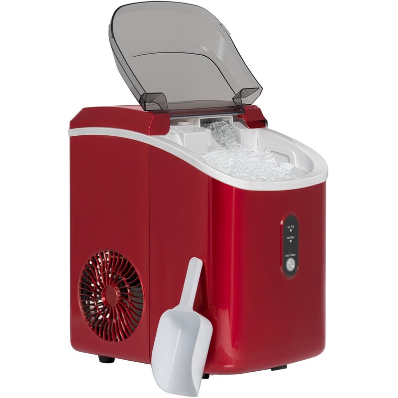 Deco Chef 33LB Nugget Ice Maker, 1-Press Auto Operation, Self-Cleaning, Red Stainless none