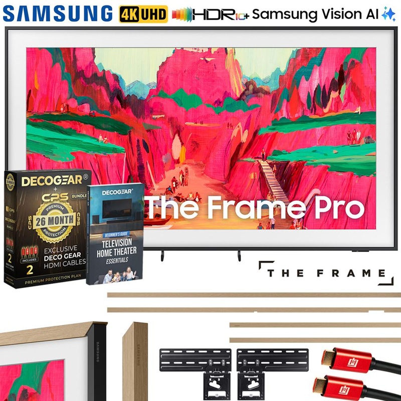 Samsung 85" The Frame Pro Neo QLED 4K TV (2025) w/ Teak Bezel + Protection Bundle
