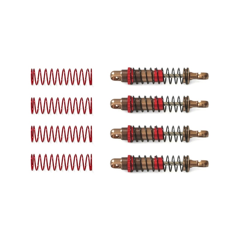 4PCS Upgraded Metal Oil Filled Shock Absorber Dampers for SG PINECONE FORSET 2401 1/24 RC Cars Vehicles Models DIY Modification Spare Parts Accessories P24-BZ01 Red