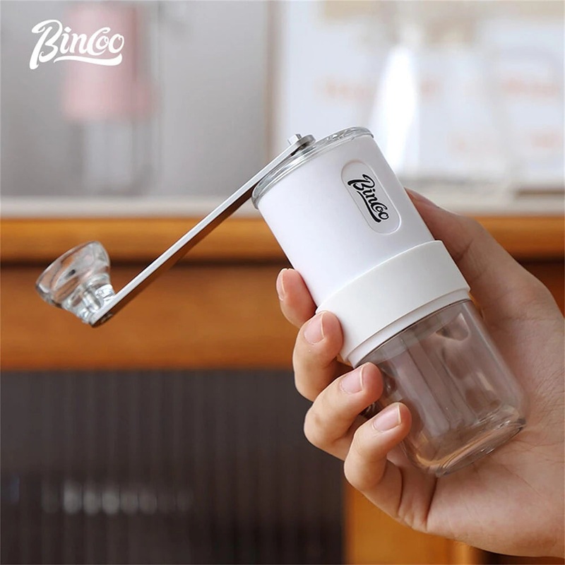 Bincoo Portable Manual Coffee Grinder with Ceramic Core Adjustable Grind Settings Travel-Friendly 25g Capacity Compact for Home & Camping Wood Grain