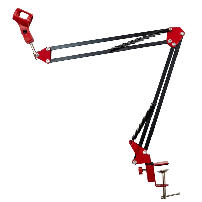 Deco Gear Adjustable Microphone Suspension Boom Scissor Arm Stand with Microphone Clip none