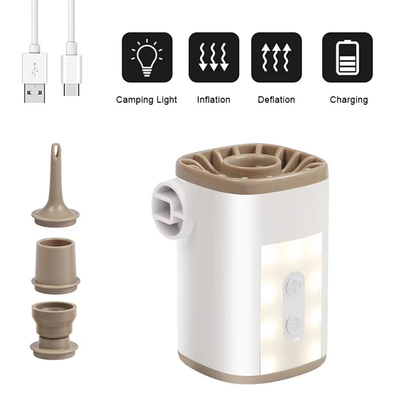 IPRee Portable Wireless Air Pump for Swimming Rings Electric Air Pump 4.8kPa High Air Pressure 350L/min Portable Air Pump for Swimming Rings Pool Floats Khaki
