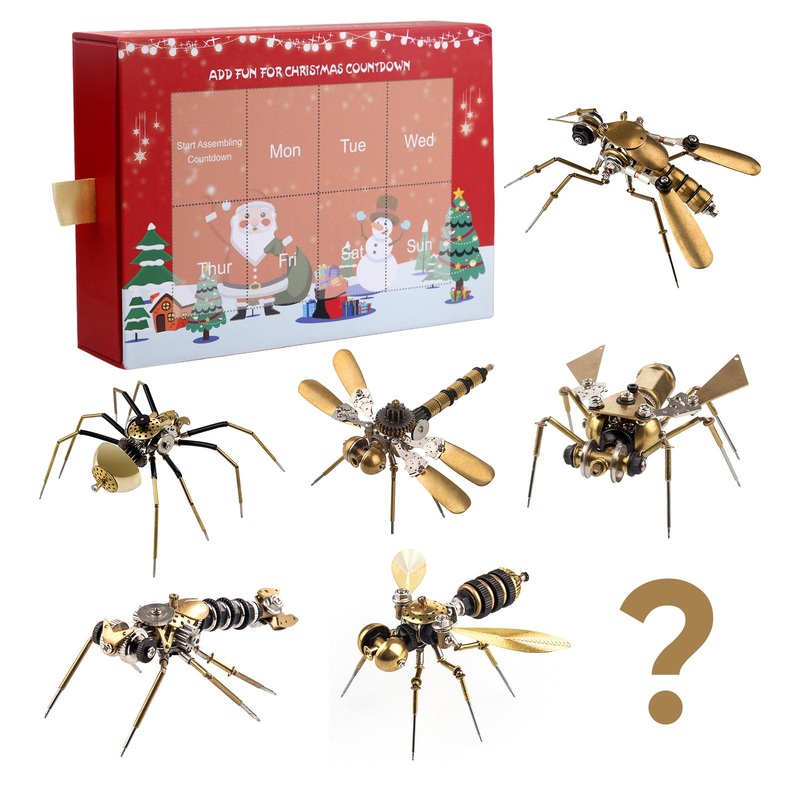 3D Metal Steampunk Craft Puzzle Mechanical Insect Model DIY Assembly Animal Jigsaw Puzzle Kit - Make Your Own Advent Calendar - Creative Gift-650PCS+