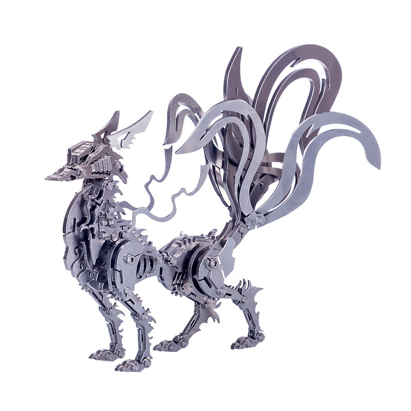 3D Puzzle Model Kit Mechanical Nine-tailed Fox Metal Games DIY Assembly Jigsaw Crafts Creative Gift
