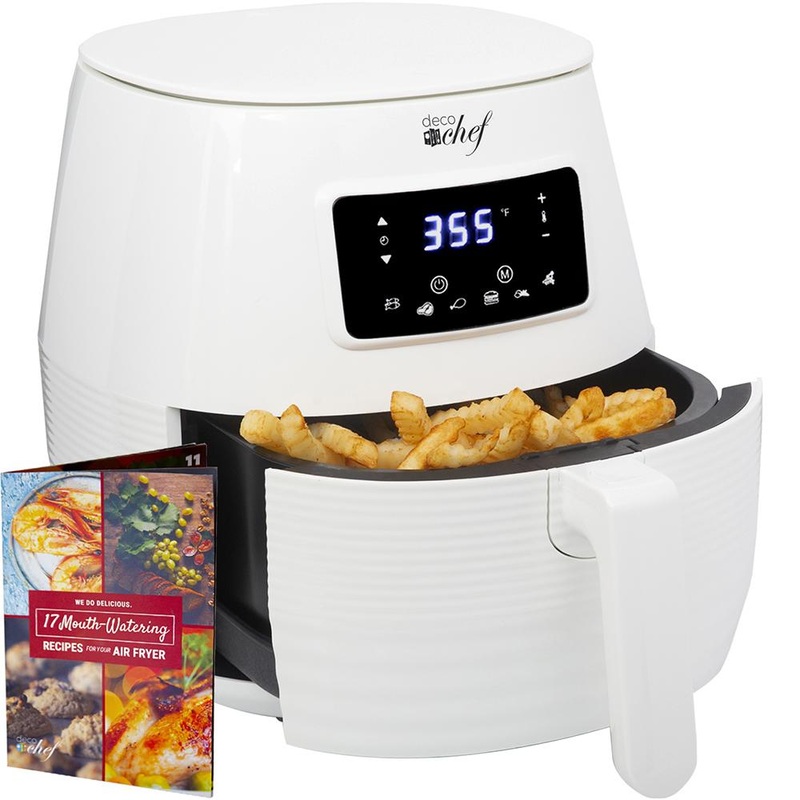Deco Chef Digital 5.8QT Electric Air Fryer - Healthier & Faster Cooking - White - Open Box