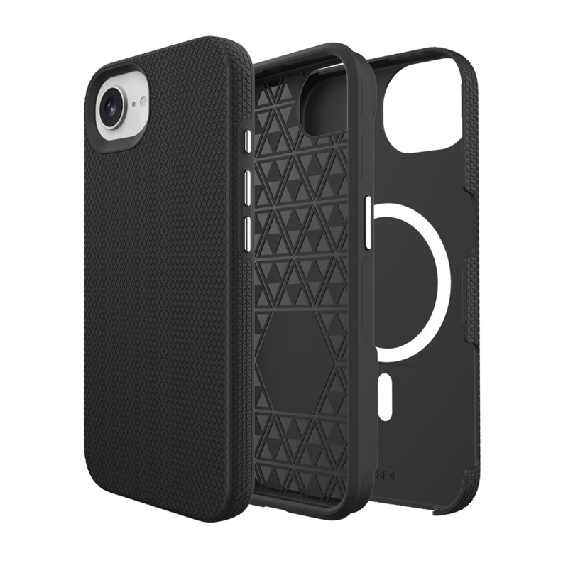 iPhone 16e / 17e Rhinos Rugged Shockproof Case Cover With Magnetic Ring Black