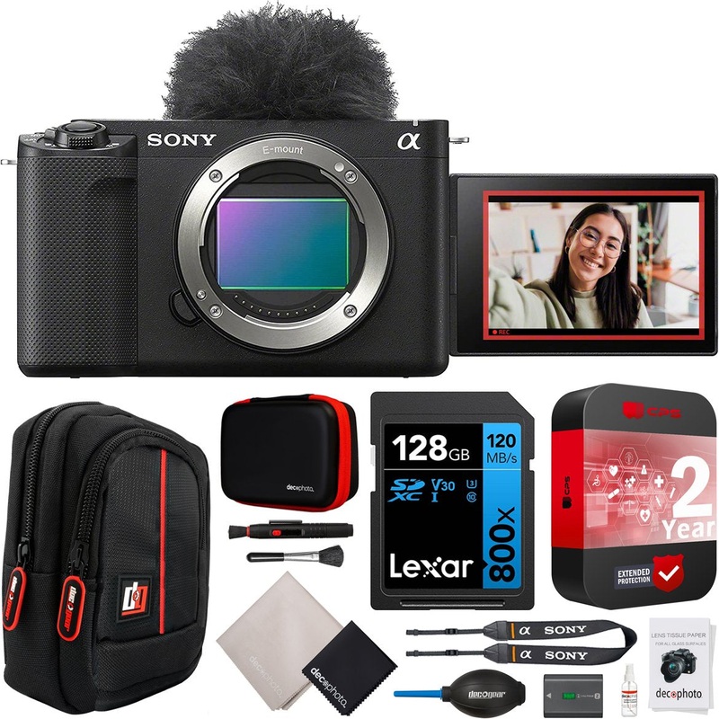 Sony ZV-E1 Full Frame Mirrorless Vlog Camera Body Black + Extended Warranty Bundle