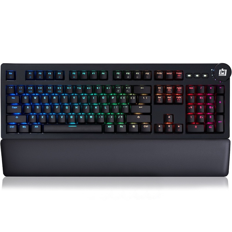 Deco Gear Mechanical Keyboard Cherry MX Red w/ Ergonomic Palm Rest, Anti-Ghost, Custom RGB