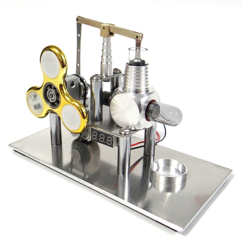 ENJOMOR Balance Type Stirling Engine Generator with Bulb, Gyroscope and Voltage Display Meter - STEM Toy