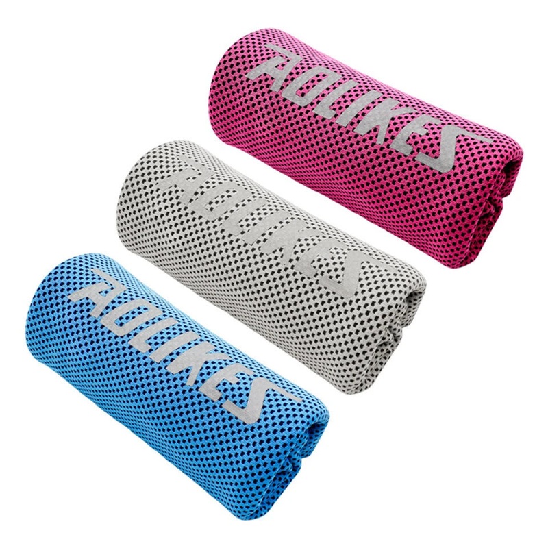 AOLIKES Cooling Sports Towel Protector Wrist Quick Dry Cooling Yoga Sweat Wipe Ice Fitness Outdoor Portable Sweat Absorber Grey
