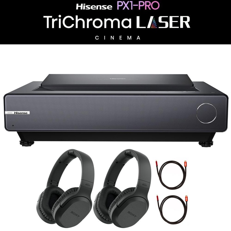 Hisense PX1-PRO 90-130" Ultra Short Throw 4K HDR LASER Projector + Headphone Bundle