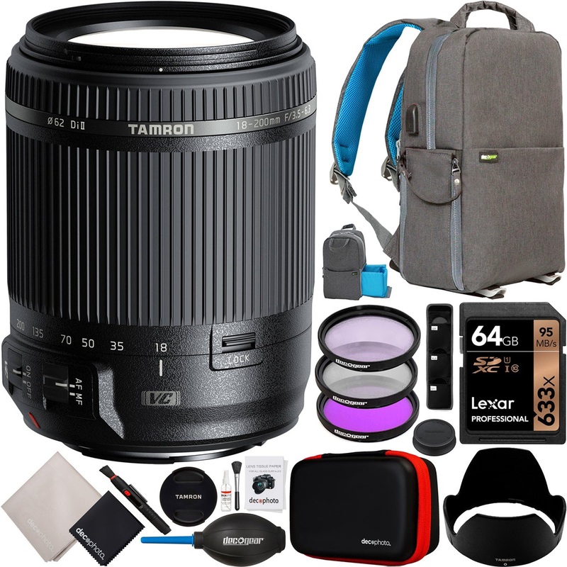 Tamron 18-200mm F3.5-6.3 Di II VC Lens Kit Bundle for Nikon F Mount DSLR Cameras B018