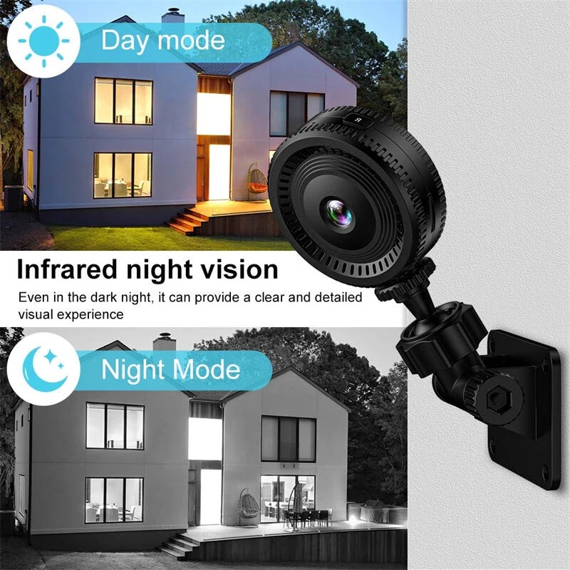 C8 1080P HD Mini Smart Wireless WiFi Camera with 140 Wide Angle Infrared Night Vision Motion Detection App Alerts Two-Way Audio for Indoor and Outdoor Home Security Black