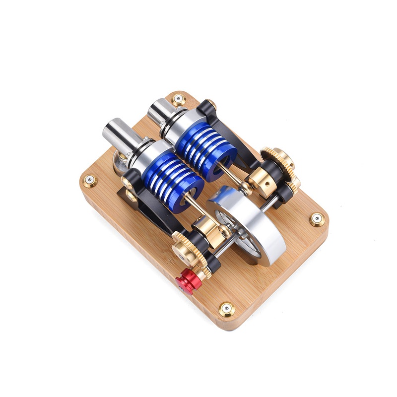 ENJOMOR -type Alpha Double-Cylinder Double-Piston Hot Air Stirling Engine Model Toy Gift for Science and Education Machinery Enthusiasts