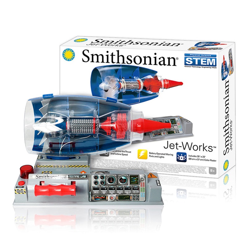 Smithsonian Jet Works Advanced Science Kit - Build Your Own Jet Engine - DIY Assembly Turbofan Jet Engine Model Kit