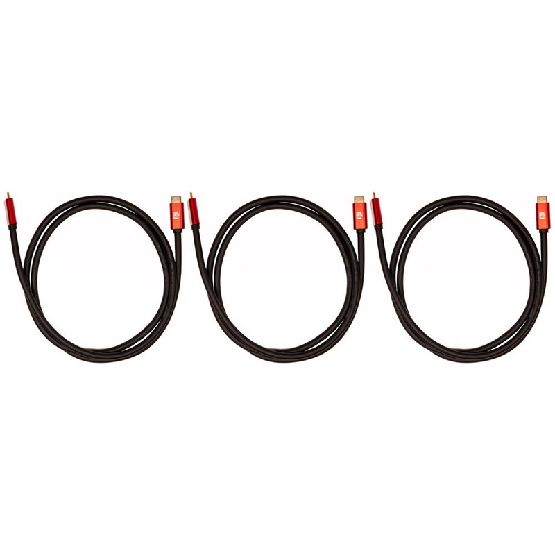 Deco Gear 6FT 4K HDMI 2.0 Cable with 28AWG Pure Copper Conductors (3-Pack)