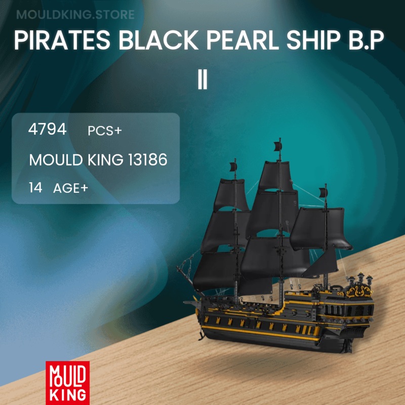 MOULD KING 13186 Pirates Black Pearl Ship B.P with 4794 Pieces