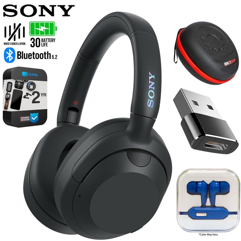 Sony ULT WEAR Wireless Noise Canceling Headphones, Black w/ 2YR Warranty Bundle