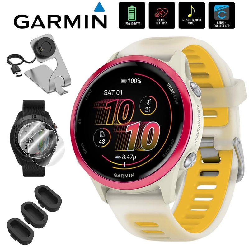 Garmin Forerunner 570 42mm GPS Smartwatch, Aluminum + Accessories Bundle
