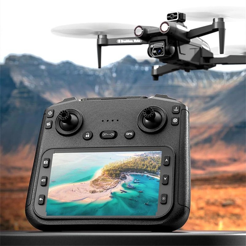 JJRC X28 PRO 230g GPS 5G WiFi FPV with 4.3inch LCD Screen Controller 1080P HD Dual Camera Servo Gimbal 360 Obstacle Avoidance Brushless Foldable RC Drone Quadcopter RTF Black