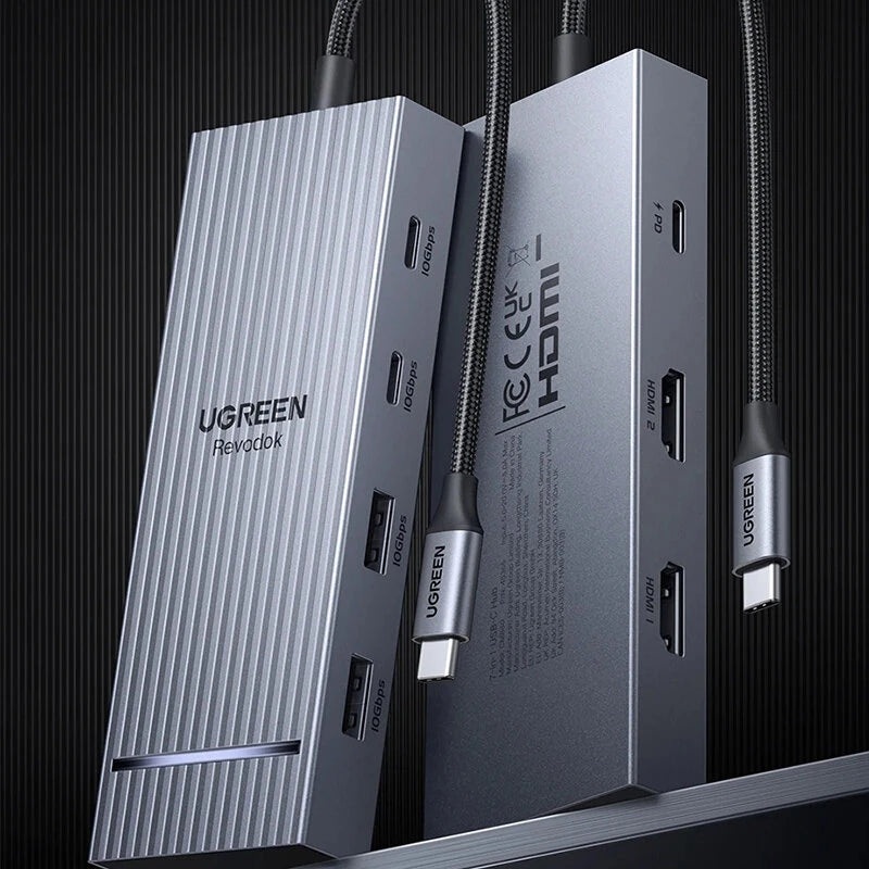 UGREEN CM8880 7-in-1 Type-C Docking Station with 4K60Hz 2HD / 10Gbps USB-A&C Ports PD100W USB HUB for PC Laptop Computer TV