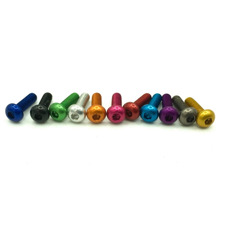 7075 Aluminum M3 Button Head Screw (5 pcs.) - Choose Length Red
