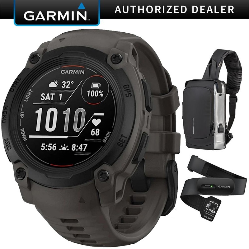 Garmin Instinct E 40mm Rugged Outdoor GPS Smartwatch (Charcoal) + HRM 200 (XS-S) Bundle