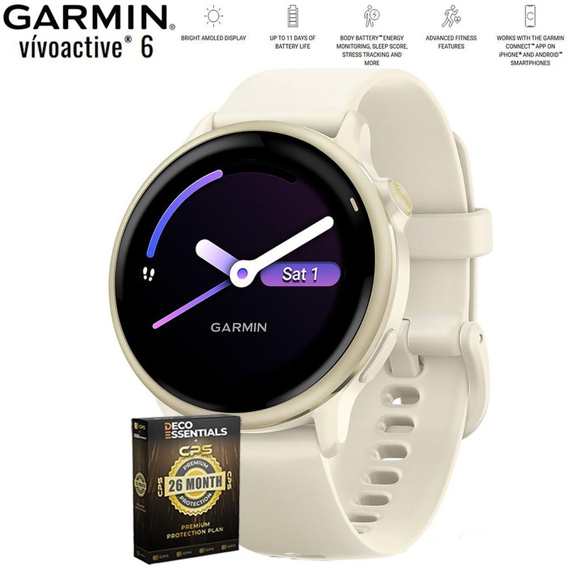 Garmin VIVOACTIVE 6 Fitness GPS Smartwatch Bone with Band + 26 Month Protection