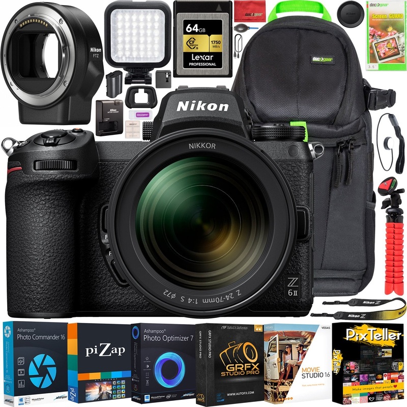 Nikon Z6II Mirrorless Camera FX Full Frame Kit Body + 24-70mm Lens FTZ Adapter Bundle